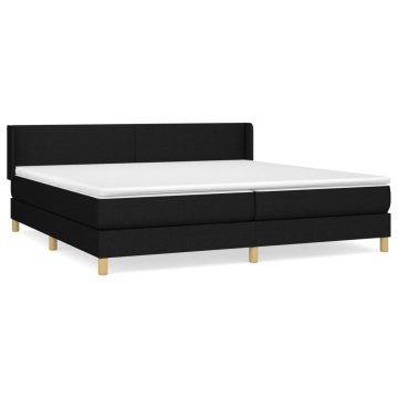 Pat box spring cu saltea, negru, 200x200 cm, textil - Img 2
