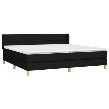 Pat box spring cu saltea, negru, 200x200 cm, textil - Img 3