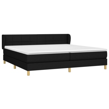 Pat box spring cu saltea, negru, 200x200 cm, textil - Img 3