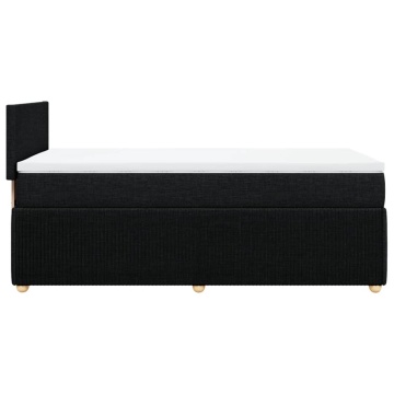 Pat box spring cu saltea, negru, 80x200 cm, textil - Img 6