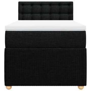 Pat box spring cu saltea, negru, 80x200 cm, textil - Img 5