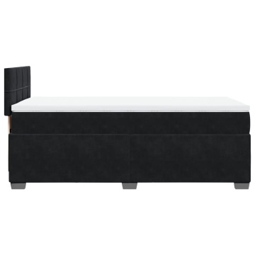 Pat box spring cu saltea, negru, 90x200 cm, catifea - Img 6