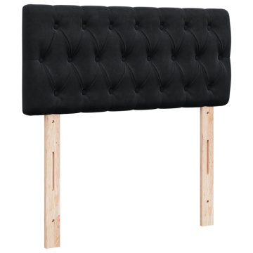 Pat box spring cu saltea, negru, 90x200 cm, catifea - Img 8