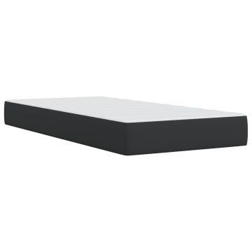 Pat box spring cu saltea, negru, 90x200 cm, piele ecologică - Img 5