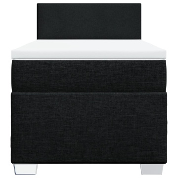 Pat box spring cu saltea, negru, 90x200 cm, textil - Img 4