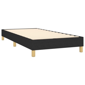 Pat box spring cu saltea, negru, 90x200 cm, textil - Img 4