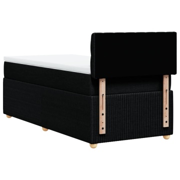 Pat box spring cu saltea, negru, 90x200 cm, textil - Img 5