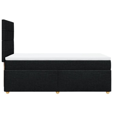 Pat box spring cu saltea, negru, 90x200 cm, textil - Img 6