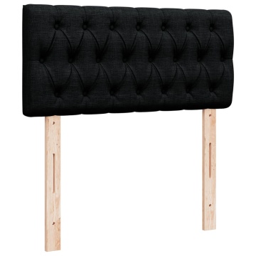 Pat box spring cu saltea, negru, 90x200 cm, textil - Img 6