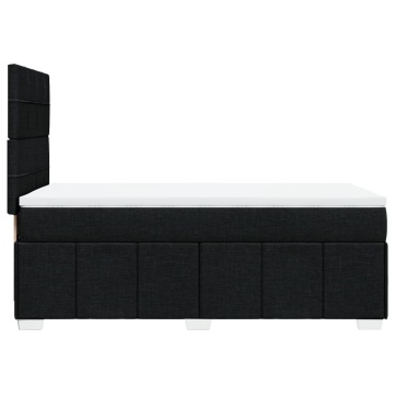 Pat box spring cu saltea, negru, 90x200 cm, textil - Img 6