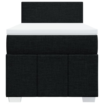 Pat box spring cu saltea, negru, 90x200 cm, textil - Img 5