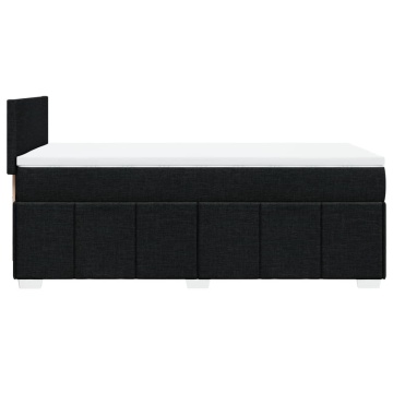 Pat box spring cu saltea, negru, 90x200 cm, textil - Img 8