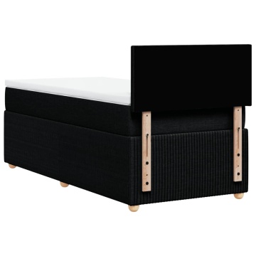 Pat box spring cu saltea, negru, 90x200 cm, textil - Img 5