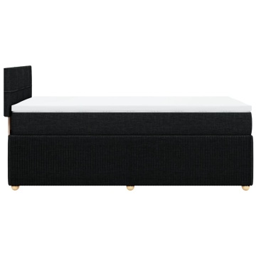 Pat box spring cu saltea, negru, 90x200 cm, textil - Img 8