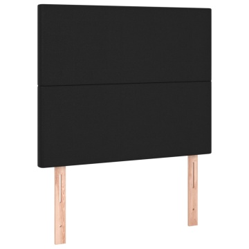 Pat cu arcuri, saltea și LED, negru, 100x200cm, piele ecologică - Img 6