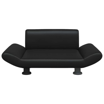 Pat de câini, negru, 70x45x28 cm, piele ecologică - Img 3