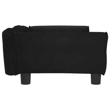 Pat de câini, negru, 95x55x30 cm, catifea - Img 4