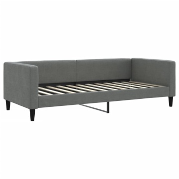Pat de zi cu extensie și sertare, gri închis, 90x200 cm textil - Img 5