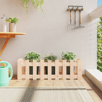 Pat înălțat grădină design gard 100x30x30 cm lemn de pin tratat - Img 1