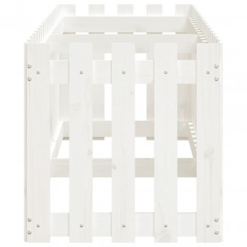 Pat înălțat grădină design gard alb 200x50x50cm lemn pin tratat - Img 5