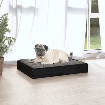 Pat pentru câini, negru, 61,5x49x9 cm, lemn masiv de pin - Img 8