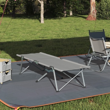 Pat pliabil camping Gri Aluminiu Mare Pliabil - Img 1