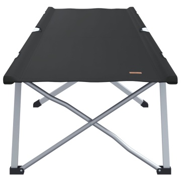 Pat pliabil de camping cu geantă de transport Negru 600D Oxford Fabric - Img 3