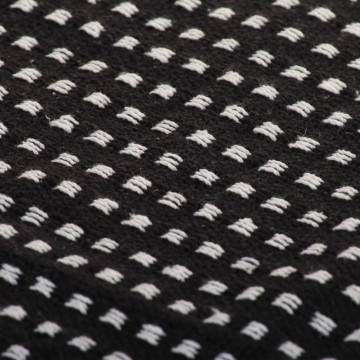 Pătură decorativă cu pătrățele, bumbac, 160 x 210 cm, negru - Img 4