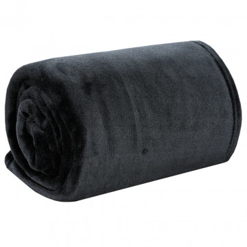 Pătură, negru, 150x200 cm, poliester - Img 2