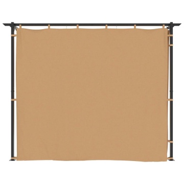 Pavilion cu draperii, gri taupe, 3 x 3 m, oțel - Img 4