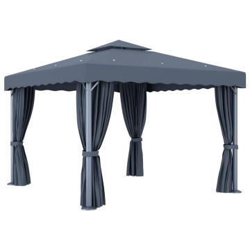 Pavilion cu perdea, antracit, 3 x 3 m, aluminiu - Img 4