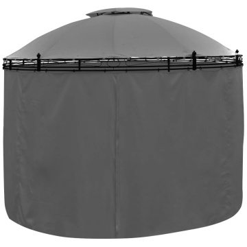 Pavilion cu perdele, antracit, 3,5 x 2,7 m, rotund - Img 3