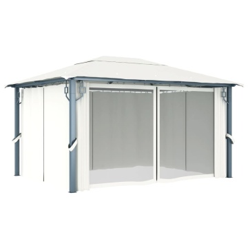 Pavilion cu perdele, crem, 400 x 300 cm, aluminiu - Img 3