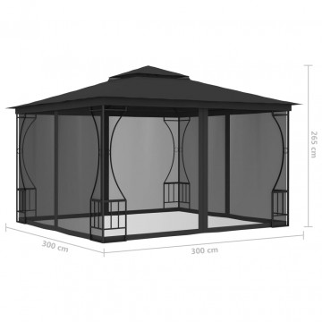 Pavilion cu plase, antracit, 300 x 300 x 265 cm - Img 5