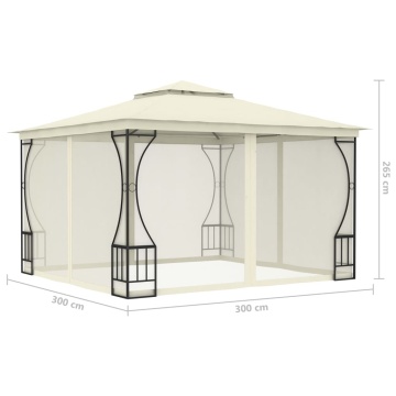 Pavilion cu plase, crem, 300 x 300 x 265 cm - Img 5