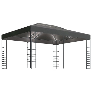 Pavilion cu șir de lumini LED, antracit, 3x4 m - Img 2