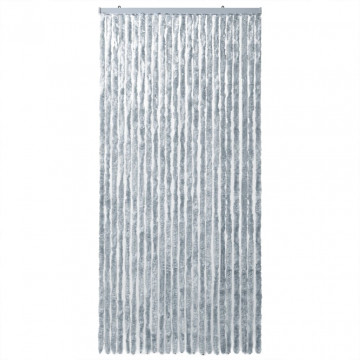 Perdea pentru insecte, alb și gri, 100x230 cm, chenille - Img 3