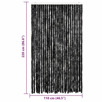 Perdea pentru insecte, antracit, 118 x 220 cm, Chenille - Img 6