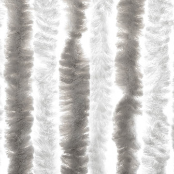 Perdea pentru insecte, gri deschis și alb, 56x200 cm, chenille - Img 5