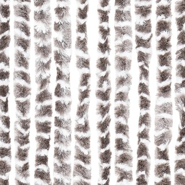 Perdea pentru insecte, gri taupe și alb, 118x220 cm, chenille - Img 7
