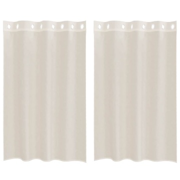 Perdele Voile cu Oelii 2 buc Crem 140x175 cm - Img 2