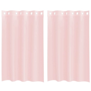 Perdele Voile cu Oelii 2 buc Roz deschis 140x175 cm - Img 2