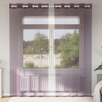 Perdele Voile cu Oelii 2 buc Violet 140x225 cm - Img 1