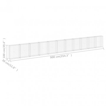 Perete gabion cu capace, 900 x 30 x 100 cm, oțel galvanizat - Img 5