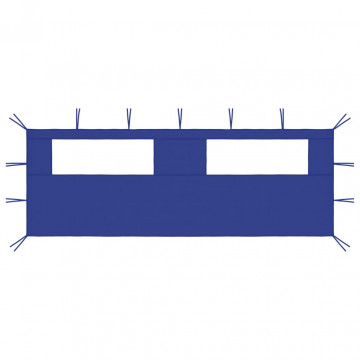 Perete lateral foișor cu ferestre, 6x2 m, albastru - Img 1