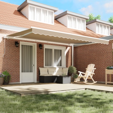 Pergola Retractabilă Automată Bej 450x300 cm, Material de Înlocuire Pergolă pentru Cadru de 4.5x3 m Bej - Img 3