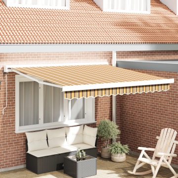 Pergolă retractabilă automată cu dungi multicolore 300x250 cm - Img 1