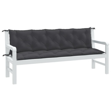 Pernă bancă de grădină 2 buc melanj antracit 180x50x7 cm textil - Img 1
