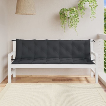 Pernă bancă de grădină 2 buc melanj antracit 180x50x7 cm textil - Img 3