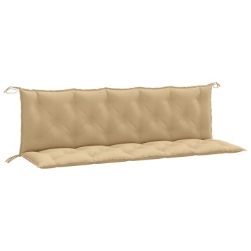 Pernă bancă de grădină, 2 buc. melanj bej, 180x50x7 cm, textil - Img 2